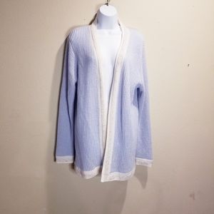Nwt rani arabella light blue open front cashmere cardigan
